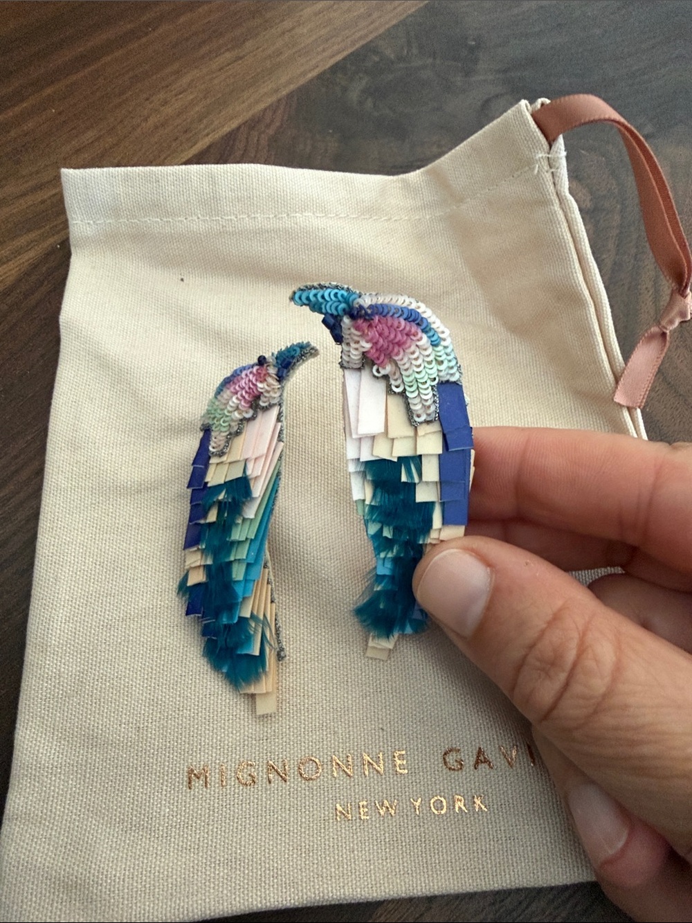 Mignonne Gavigan parrot earrings